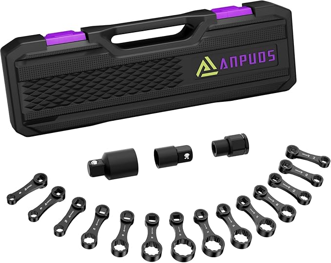 Metric Torque Adapter Set, 17 pcs Torque Adapter Extension Set, 12 Point 3/8" Torque Wrench Adapter with 8, 9, 10, 11, 12, 13, 14, 15, 16, 17, 18, 19, 20, 21, 22mm, 1/2''+1/4'' + Bit Adapter
