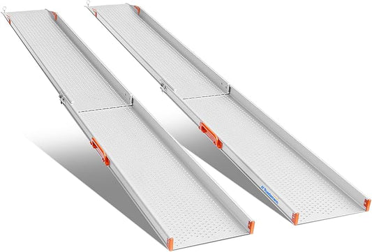 Ruedamann 8FT Surprisingly Sturdy Telescopic Scooter Ramp for Van 11-5/8" Wider per ramp, Super Portable ramp, 800 lbs Capacity ramp for Wheelchair for Home Steps for Electric Wheelchairs, Ebikes