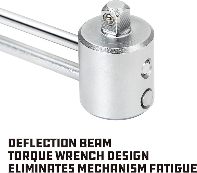 Powerbuilt 1/4-Inch Drive Needle Torque Wrench, Beam Torque Wrench Professional Grade 0-80 In/Pounds and 0-9 Newton Meters, High Visibility Markings for Easy Readings - 643151GCT