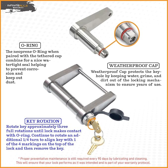 61114 | Deep Trailer Latch Lock for 3-1/8" Trailer Coupler Latch
