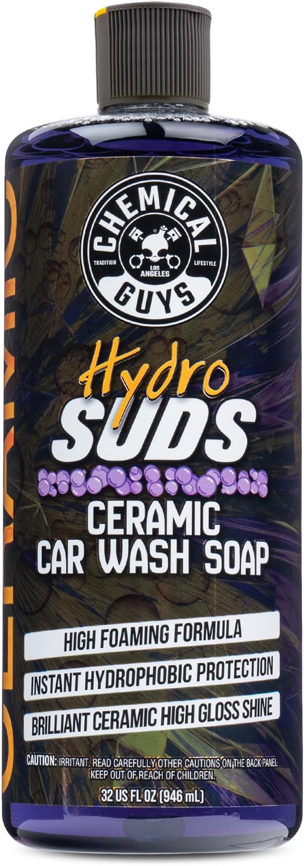 Chemical Guys HydroSuds Ceramic Shine High Foaming Car Wash Soap (Works with Foam Cannons, Foam Guns or Bucket Washes) For Cars, Trucks, Motorcycles, RVs & More, 32 fl oz, Berry Scent - CWS21232