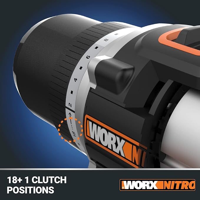 Worx Nitro 20V Cordless 1/2" Drill Driver With Brushless Motor, Compact & Lightweight Set Only 6" and 3 lbs., Power Share Compatible WX130L.9 Tool Only