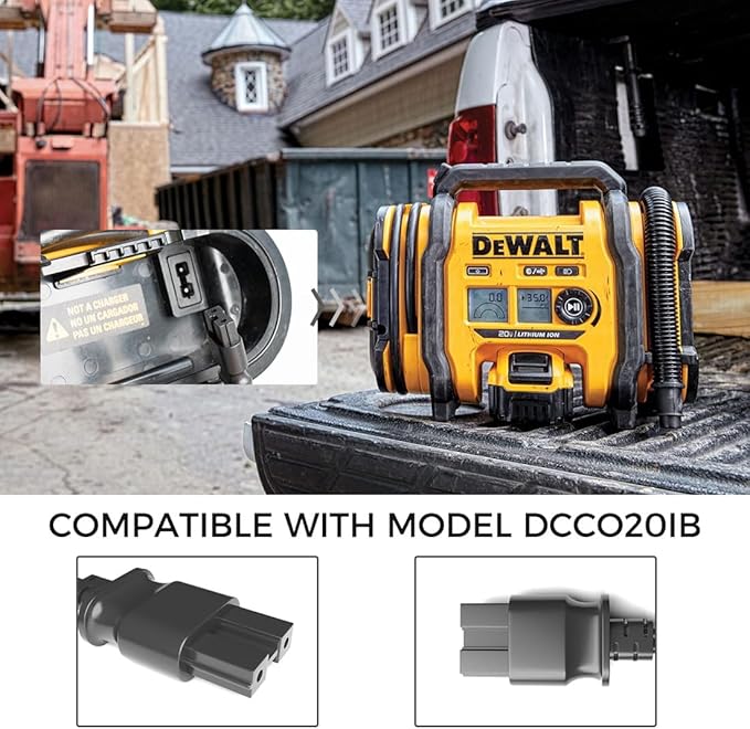 13.8V N557514 DCC020IB Tire Inflator Charger Compatible with DeWalt DCC020IB Battery DEWALT DCC020i 20V MAX Tire Inflator Cordless Air Compressor Type DCC020IB-CA Type 1 Power Cord Adapter