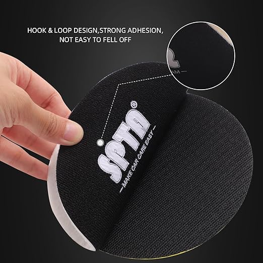 SPTA 5 Pcs 6''(150mm) Car Glass Polishing Discs Microfiber Polishing Buffing Pad, Glass Scratch Removal Kit for Correcting Damaged Windows, Removing Stubborn Waterspots