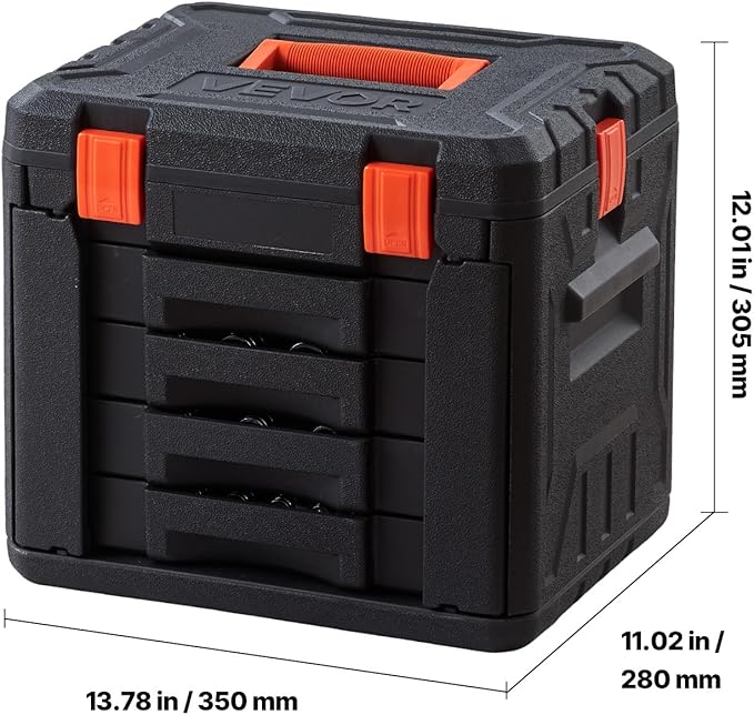 VEVOR Mechanics Tool Set, 230-Piece Mechanic Tool Kit, 1/4 in, 3/8 in, and 1/2 in Drive, SAE and Metric Socket Set, Wrenches, Screwdriver Bits, Accessories, and Storage Case, for Automotive Repair