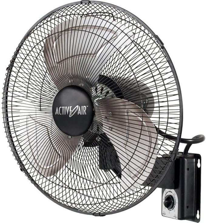 Active Air Heavy Duty Wall Mount Fan, 16", Black