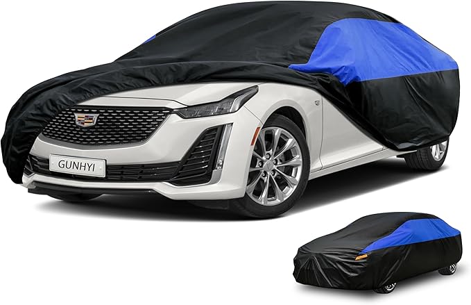 Cadillac Car Cover Custom Fit Cadillac CT5 Waterproof All Weather, Lightweight Full Car Cover Outdoor Sun UV Rain Dust Snow Wind Protection.