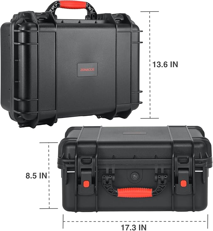 Waterproof Hard Case Compatible with Milwaukee M18 Inflator 2848-20, Air Compressor Carrying Case for Milwaukee Tools, Can Hold 18V 3.0 to 9.0 Ah Battery Packs and Charging Station