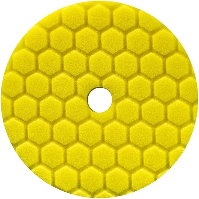 Chemical Guys BUFX111HEX6 Hex-Logic Quantum Heavy Cutting Pad, Yellow (6.5 Inch Pad Made for 6 Inch Backing Plates)