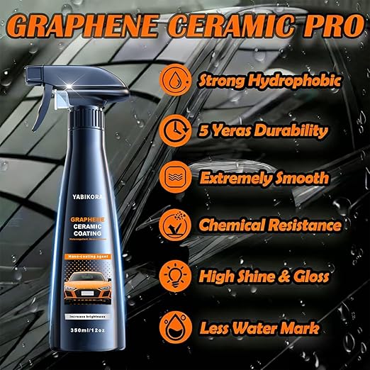 Ceramic Coating for Cars, Waterproof Auto Paint Coating - Graphene Infused, Scratch Resistant & High Gloss Auto Paint Sealant, Easy 1-Step Spray Application