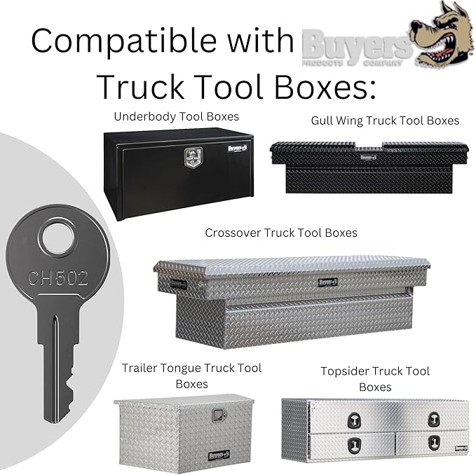 CH502 Replacement Key for Truck Tool Boxes and Paddle Handle Tool Boxes Marked CH-502-1 Robby’s Cloud Keychain Included (1-Pack) - Key Style May Vary