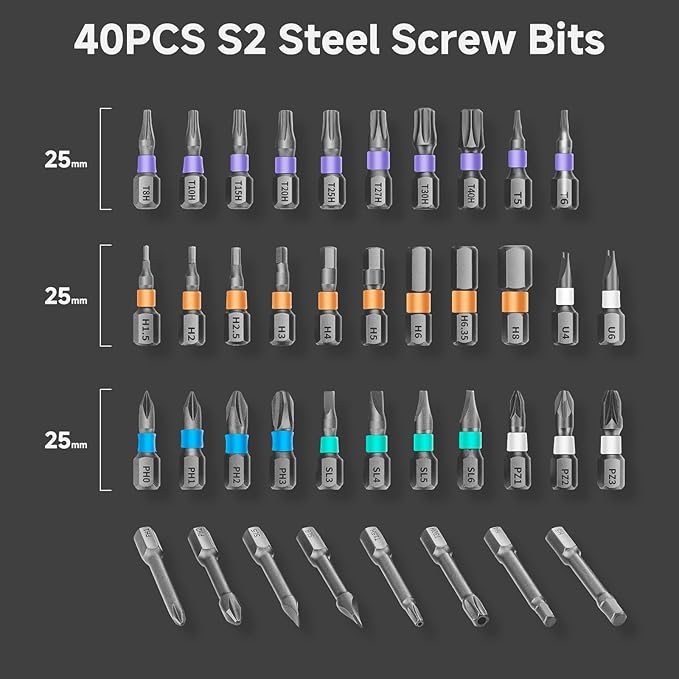 42 in 1 Magnetic Screwdriver Set, DIY Ratchet Screwdriver Set, Multi Bit Screw Drive with Storage Case, Portable Compact Repair Tool Kit for Gifts, Furniture, Computer, Bicycle - Orange
