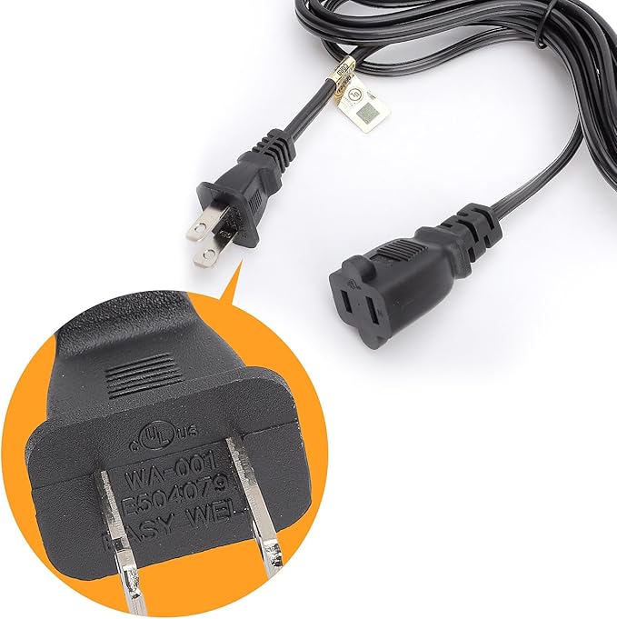15-Feet Long Polarized US 2-Prong Male-Female Extension Power Cord Cable, 16AWG 2 Outlet Extension Cable Cord US AC 2-Prong Male/Female Power cable10A/125V, Nema 1-15P to 1-15R Cable Polarized
