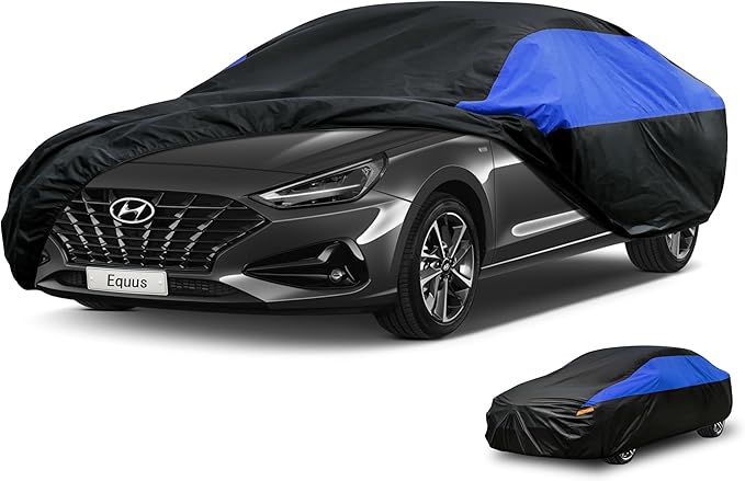 Hyundai Car Cover Custom Fit Hyundai Equus Waterproof All Weather, Lightweight Full Exterior Cover for Automobiles Outdoor Sun UV Rain Dust Snow Wind Protection.