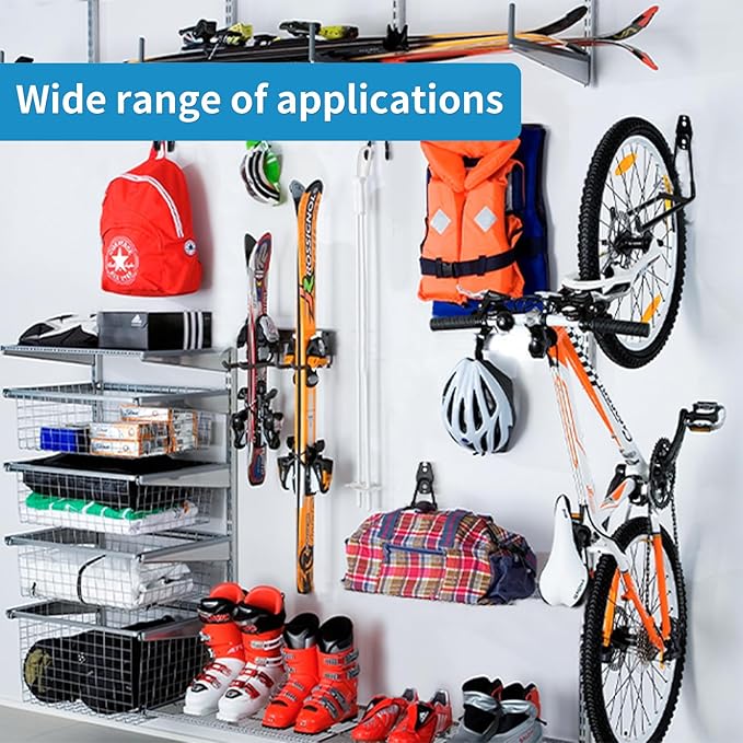 GeeWatom 2 Pack Garage Storage Utility Hooks，Garage Garden Tool Organizer，Steel Wall Mount Hooks, Garden Small U Hooks (Type O-Orange)