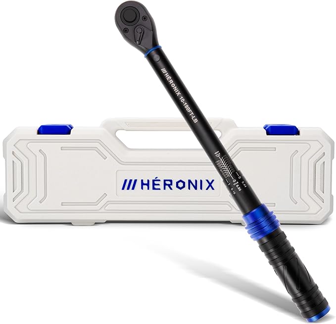1/2 Inch Drive Click Torque Wrench, 10–180 Ft.Lb/13.6–244.0 Nm ±3% Accuracy, 72-Tooth Dual-Direction Ratchet, Adjustable Newton Meter Torque Wrenches for Motorcycle,Car & Bicycle Repair