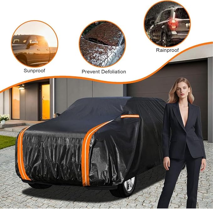 10 Layers Truck Cover Custom Fit for 2005-2026 Toyota Tacoma Nissan Frontier 5ft Ford F100 Ram 150 250, Full Exterior Car Cover Waterproof All Weather Snow Dust UV Protection, (Up to 215")