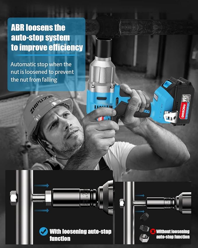 20V Cordless Impact Wrench - 1/2 Inch High Torque Electric Impact Driver With 4.0Ah Battery, Fast Charger and 4 Sockets