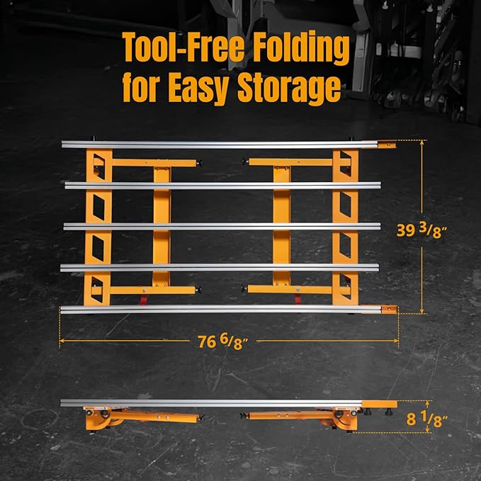 POWERTEC PRO Large Format Tile & Slab Work Table – Heavy Duty, Foldable, 1,100 lbs Capacity, Adjustable Leveling Feet, Steady, Flat Base for Handling and Scoring Large Tile, 71" x 41" (71984)