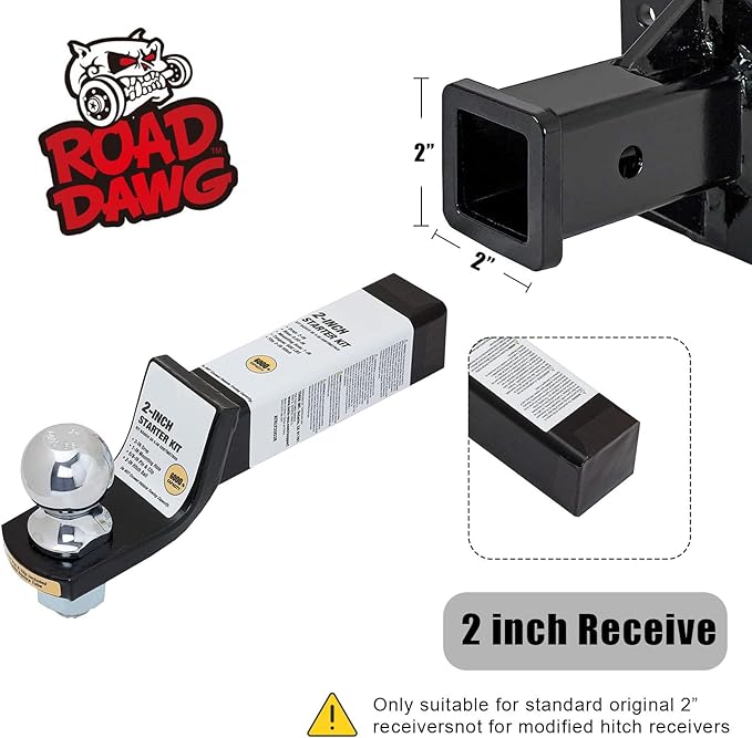 Road DAWG ATRLY2003D Torin Trailer Hitch Mount and Ball: 6,000 lb Capacity