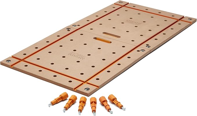 Bora Centipede Table Top 2x4 Folding Workbench Top with T-Tracks and 20mm Dog Holes for Accessories - Portable Work Table Tops for Bora Tools Centipede Stand - CK24TM