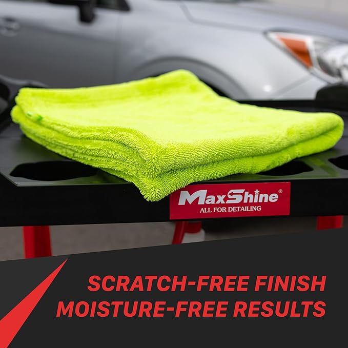 Maxshine Universal Car Drying Towel 30” x 30” | 1600GSM Plush Double-Sided Microfiber | Super Absorbent Rinse-Free Drying Towel for Car Wash & Detailing | Scratch-Free, Lint-Free Auto Care Cloth