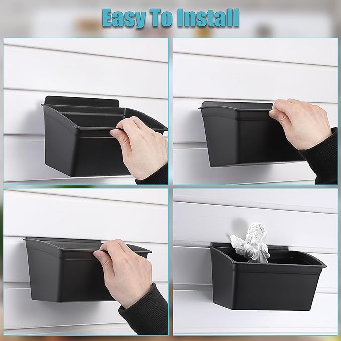 Sumnacon Slatwall Bins 6 Pcs Slatwall Organizer for Garage Plastic Slatwall Storage Bins for Storing Garage Accessories Multiple Stackable Slatwall Tool Organizer for Workshops,Retail Store,Black