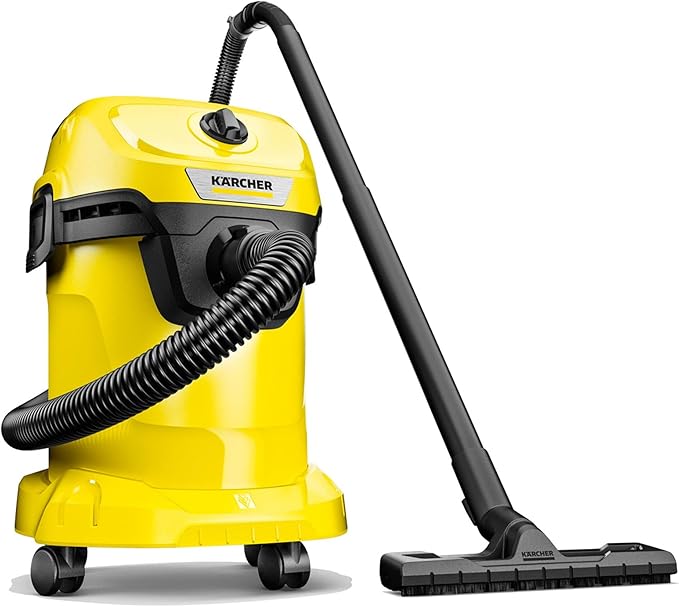 Kärcher Shop Vacuum WD 3, 4.5 Gal, 2.8 Peak HP, 26 ft Reach, Wet Dry Vacuum Cleaner, Blower Function, Crevice Tool, Floor Nozzle, Great for Car Cleaning