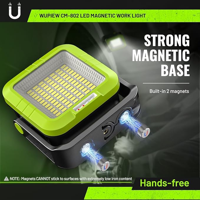 Fathers Day Gifts for Dad Rechargeable Magnetic Work Light Led Portable Cordless Work Light, 5400mAh with 360° Rotate Design, 1500 Lumens Led Work Light, Mechanic Light for Car Repairing