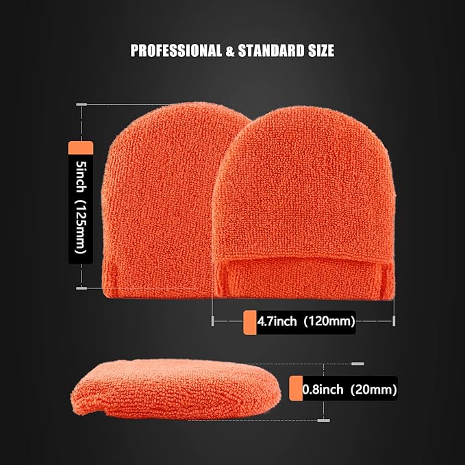 Microfiber applicator pad, Microfiber Sponge, SPTA 10Pcs Ultra-Soft Microfiber Wax Applicator Pads, Cleaning Pads with Finger Pocket Wax Applicator for Applying Wax, Sealants