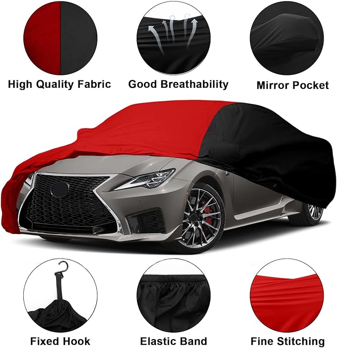 Indoor Car Cover Replace for 2015-2025 Lexus RC300 RC350 F Sport, Luxurious Stretch Satin Ultimate Custom-fit Indoor Breathable Car Cover for Dust-Proof, Underground Garage, Car Show
