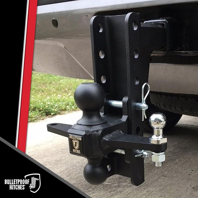 BulletProof Hitches - Extreme Duty Sway Control Ball Mount with 2" and 2-5/16" Combination Ball - Rated to 36,000 lbs for Trailer Sway Control - Solid Steel, Black Powder Coat, Corrosion Resistant