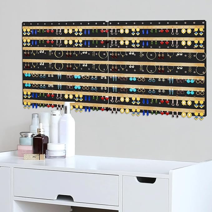 Peg Board, 4 Pack Metal Pegboard Panels Black Pegboards Wall Organizer with Bent Frame Large Heavy Duty Peg Board for Walls Home, Garage Tool Storage, Office Organization, Craft Room, Kitchen