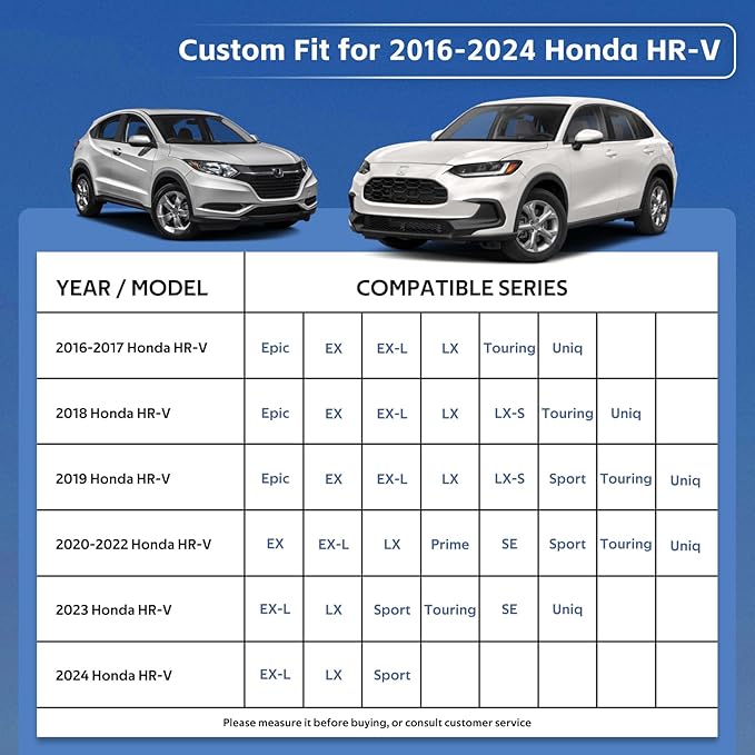 10 Layers SUV Car Cover Custom Fit for Honda HR-V HRV (1995-2024) Waterproof All Weather for Automobiles, Outdoor Full Cover Rain Sun UV Protection.Silver