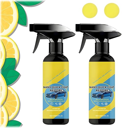 2026 Upgrade Nano Quick Coat Restore, Car Nano Quick-Coat Restore-Coating Spray, Car Nano Coating Spray, Advanced Automobile Quick Effect Coating Agent, Glazing Finish Car Paint Sealant (2PC)