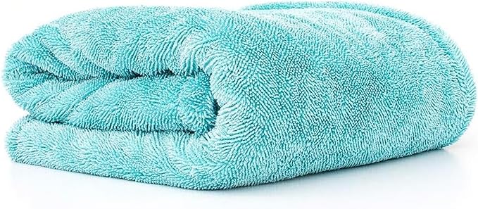 The Rag Company - The Liquid8r - Absorbent 70/30 Blend Microfiber Drying Towel for Cars, Trucks, SUVs, Safe for Detailing + Scratch Free, Twist Loop, 1100gsm, 25in x 36in, Aqua Blue