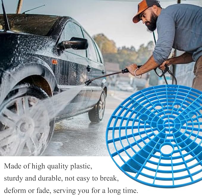 2 PCS Car Wash Bucket Insert, Plastic Wash Bucket Insert Removes Dirt Debris for Car Detailing Cleaning, Auto Detail Grit Trap Fits 12 Inch Diameter or 3-5 Gallon Bucket (Blue)