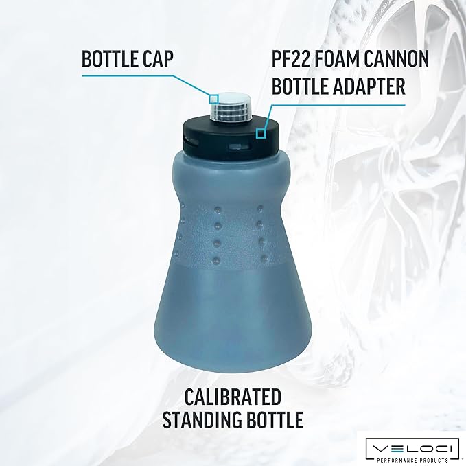 MTM Hydro Wide Mouth Foam Cannon Bottle Kit for Pressure Washer with Cap, Adapter and Filter, Plastic, 32 oz.