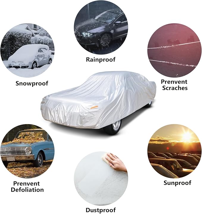 Custom-Fit Waterproof Car Cover for 1964-1968 Ford Mustang – All-Weather Protection, UV, Rain, Snow & Dust Resistant, Indoor & Outdoor Heavy-Duty Full Cover