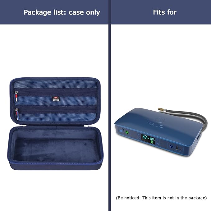 FBLFOBELI Hard Carrying Case for Halo Bolt Ultimate 2.0 & 3.0/for Halo Bolt Air + 55500 1750/for Halo Bolt Air 58830 Portable Vehicle Jump Starter with Air Compressor (Case Only) (Navy)