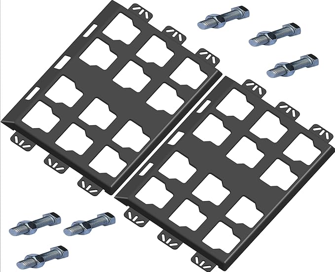 VELCKING for Milwaukee Packout Mounting Plate, Metal Storage Base, Wall and Floor Compatible Toolbox Mount (Black, 2-Full Plate)