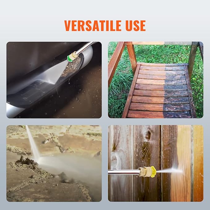 VEVOR Gas Powered Pressure Washer 3400 PSI 2.6 GPM, with Spray Gun and Extension Wand, 5 Quick Connect Nozzles, Copper Pump