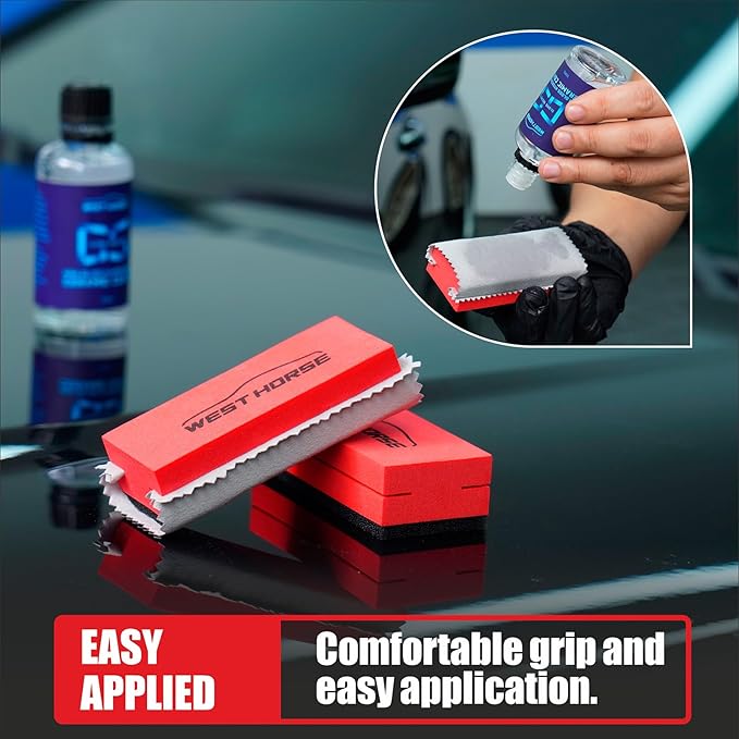 6PCS Ceramic Coating Applicator Sponge Blocks + 12PCS Suede Cloth – Premium Car Detailing Kit for Paint Protection, Wax & Nano Coating Application