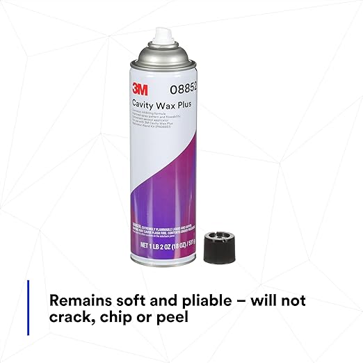 3M Cavity Wax Plus Aerosol Spray, 08852, 18 fl oz, Self-Healing, Corrosion Protection, Non-Hardening, Chipping, Peeling, Cracking
