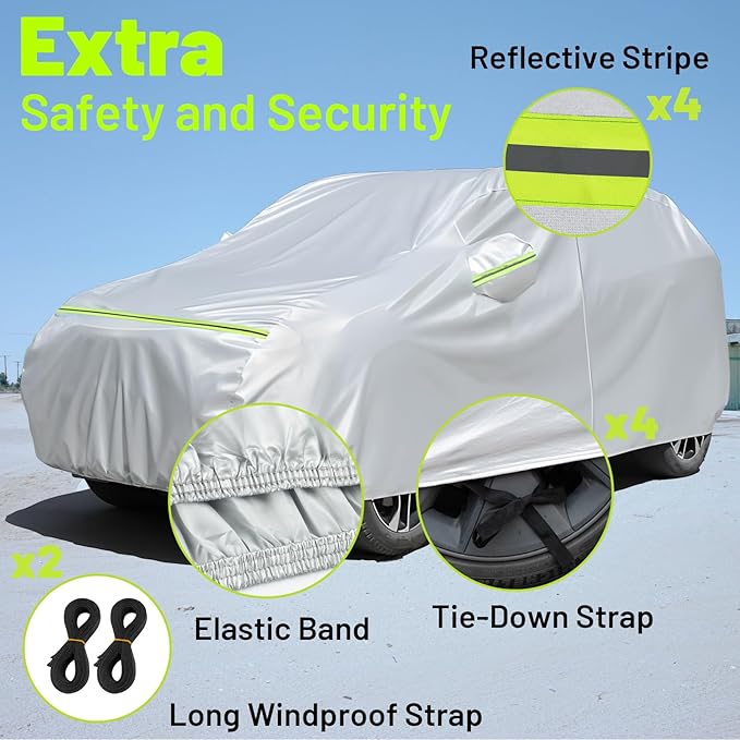 Favoto SUV Car Cover Waterproof - Compatible with Subaru Outback (1999-2024) All Weather for Automobiles Outdoor Snow Sun Dust UV Protection Full Exterior Cover