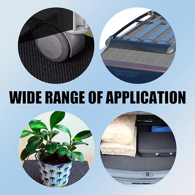 1 PC Car Roof Cargo Bag Anti-Slip Mat, 3.93 Ft x 3.28 Ft Multi-Functional Trunk Luggage PVC Anti-Scratch Protective Mat, Cuttable Foldable Storage Buffer Pad, Universal for Cars Home (Black)