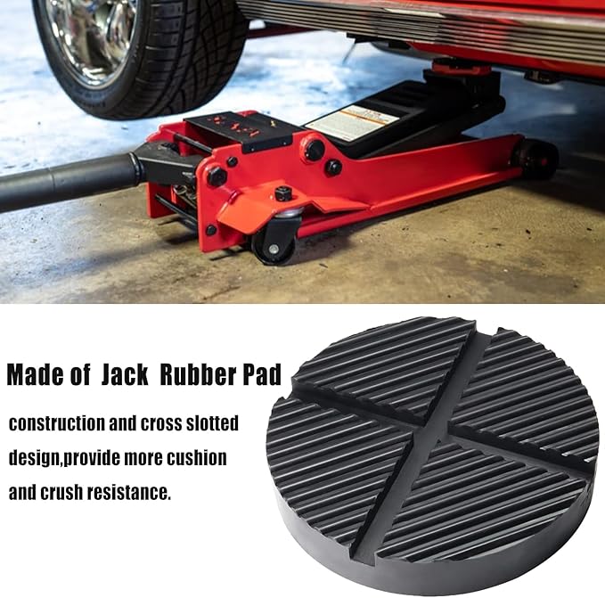Universal Floor Slotted Car Rubber Jack Pad Frame Protector for Pinch Weld Side Lifting Disk Jacking Tool 24mmX125mmx125mm (2Pcs)