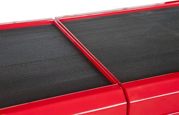 Wolf Rolling Garage Workshop Tool Organizer: 2 Drawer Tool Chest Tray with Top Work Surface and Storage Push Cart, Red, Large