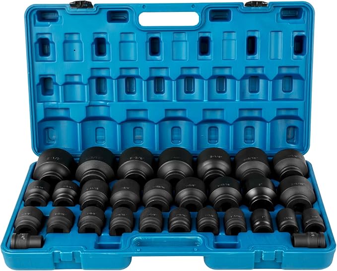 AIRCAT 1778-VXL 3/4-Inch 1,450 ft-lb Vibrotherm Drive Ergonomic Impact Wrench & VEVOR 29-Piece 3/4-Inch Drive Impact Socket Set