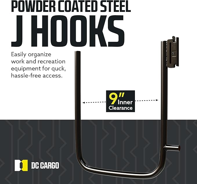 DC Cargo - E Track U Hooks (9" - 10 Pack) - Large Heavy Duty E Track Accessories - Use in Enclosed Trailers, Box Trucks, Vans, Garage, Workshop & Warehouse